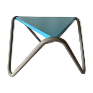 table basse métal bleu