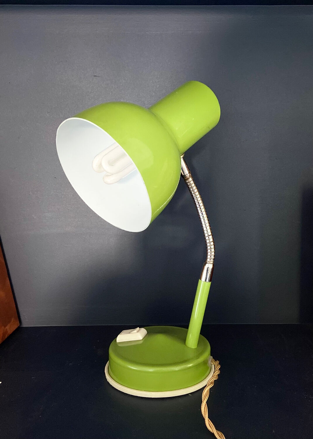 Small apple green desk lamp