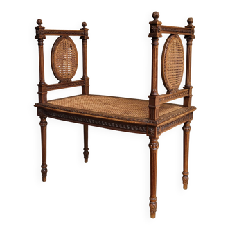 Louis XVI caned bench