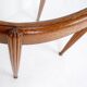 Side table / pedestal with fluted ogive legs - Oval glass top
