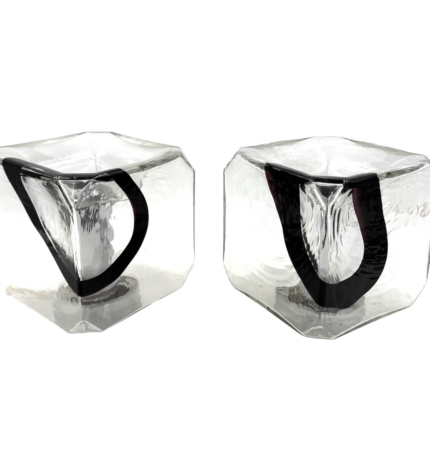 Fratelli Toso, Pair of Murano blown glass lamps, F.lli Toso, Murano Italy 1970s