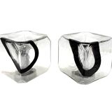 Fratelli Toso, Pair of Murano blown glass lamps, F.lli Toso, Murano Italy 1970s