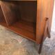 1960's vintage bookcase blond walnut and compass feet