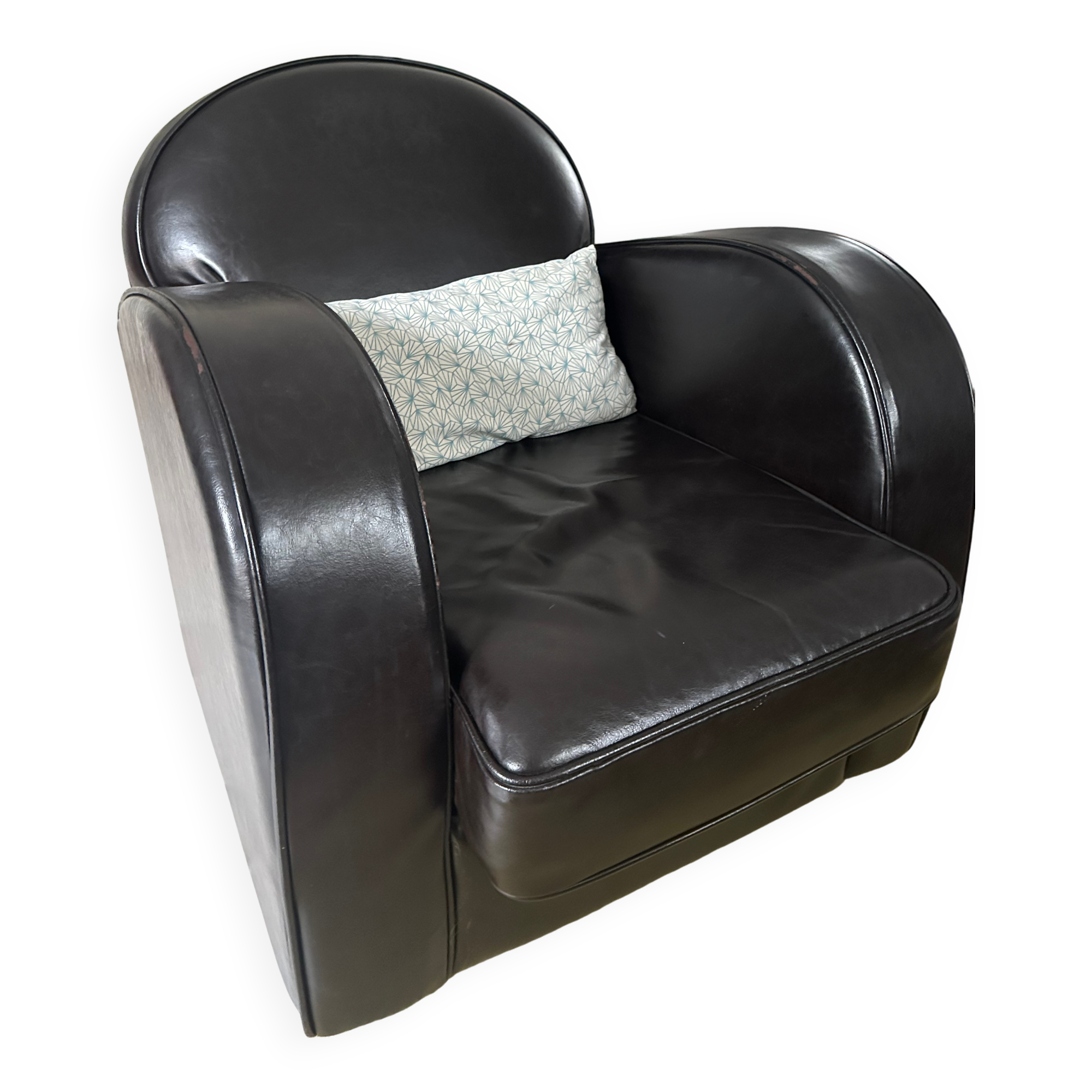 Genuine leather club chair