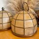 Paire de suspensions en nacre et laiton vintage
