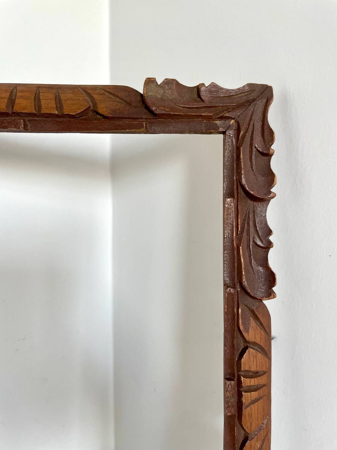 Antique handcarved frame Cedarwood 29.5 cm x 24 cm