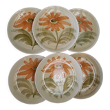 6 flat plates Saint Amand model Isis vintage 1960s 1970s