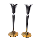 Pair of brutalist candlesticks by Art3, 1970