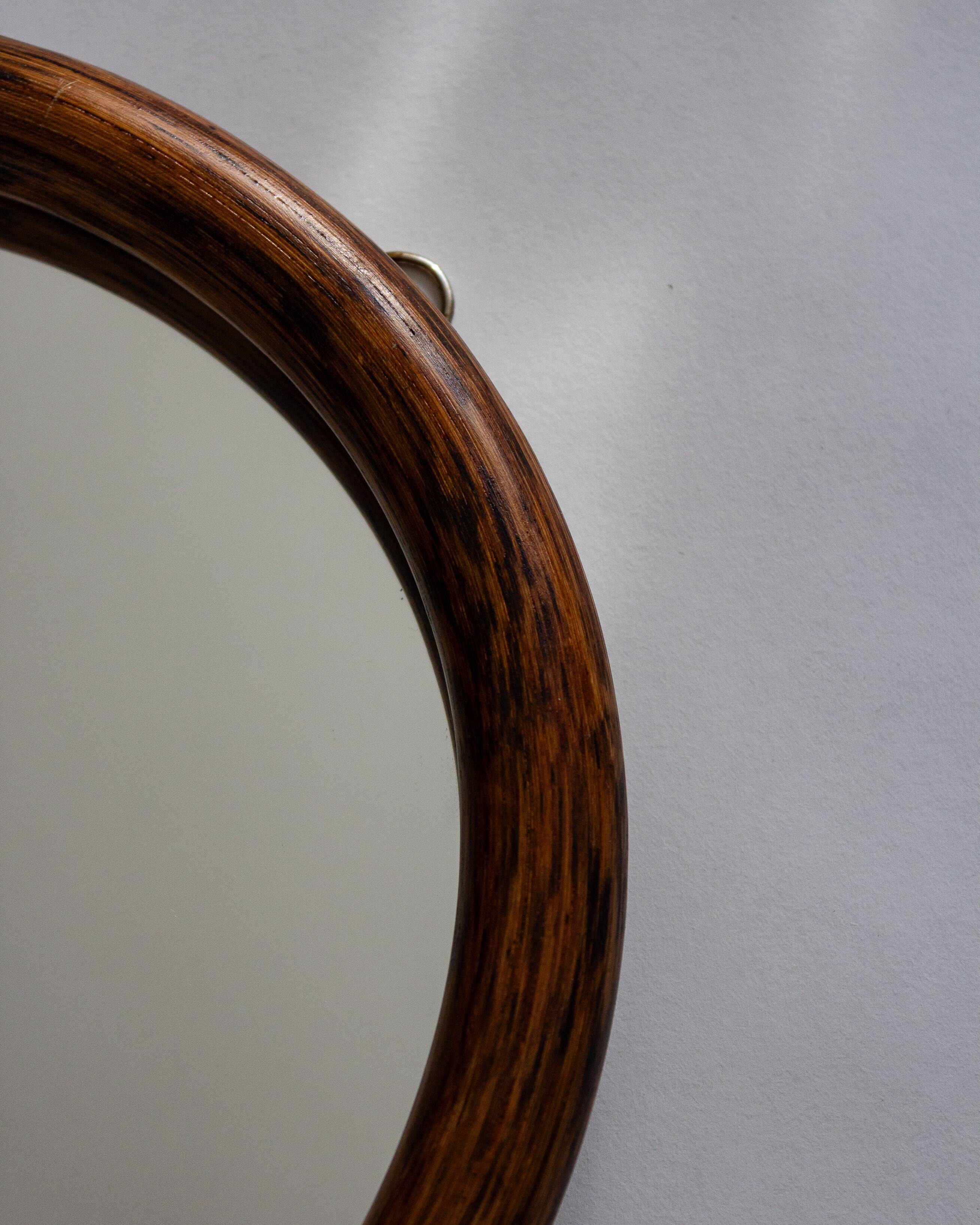Miroir arche en bambou courbé, années 70