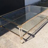 Large coffee table glass Vandel stone 1970
