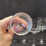 6 anciens verres à Porto en cristal taillé lances