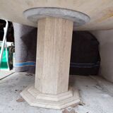Octagonal travertine table