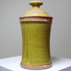Decorative pot vintage two-tone glazed stoneware spice box handmade signed