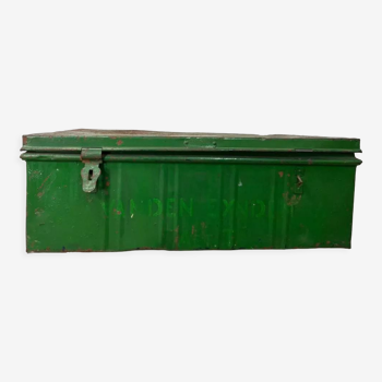 Vintage green industrial trunk / suitcase