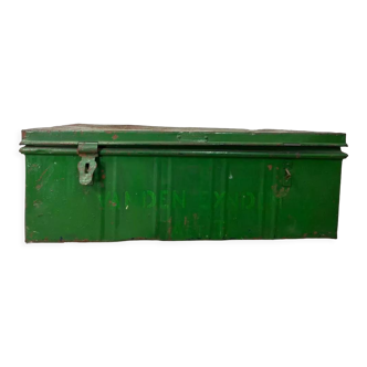 Vintage green industrial trunk / suitcase