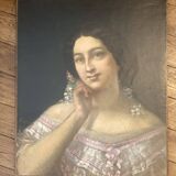 Tableau portait femme XIX eme