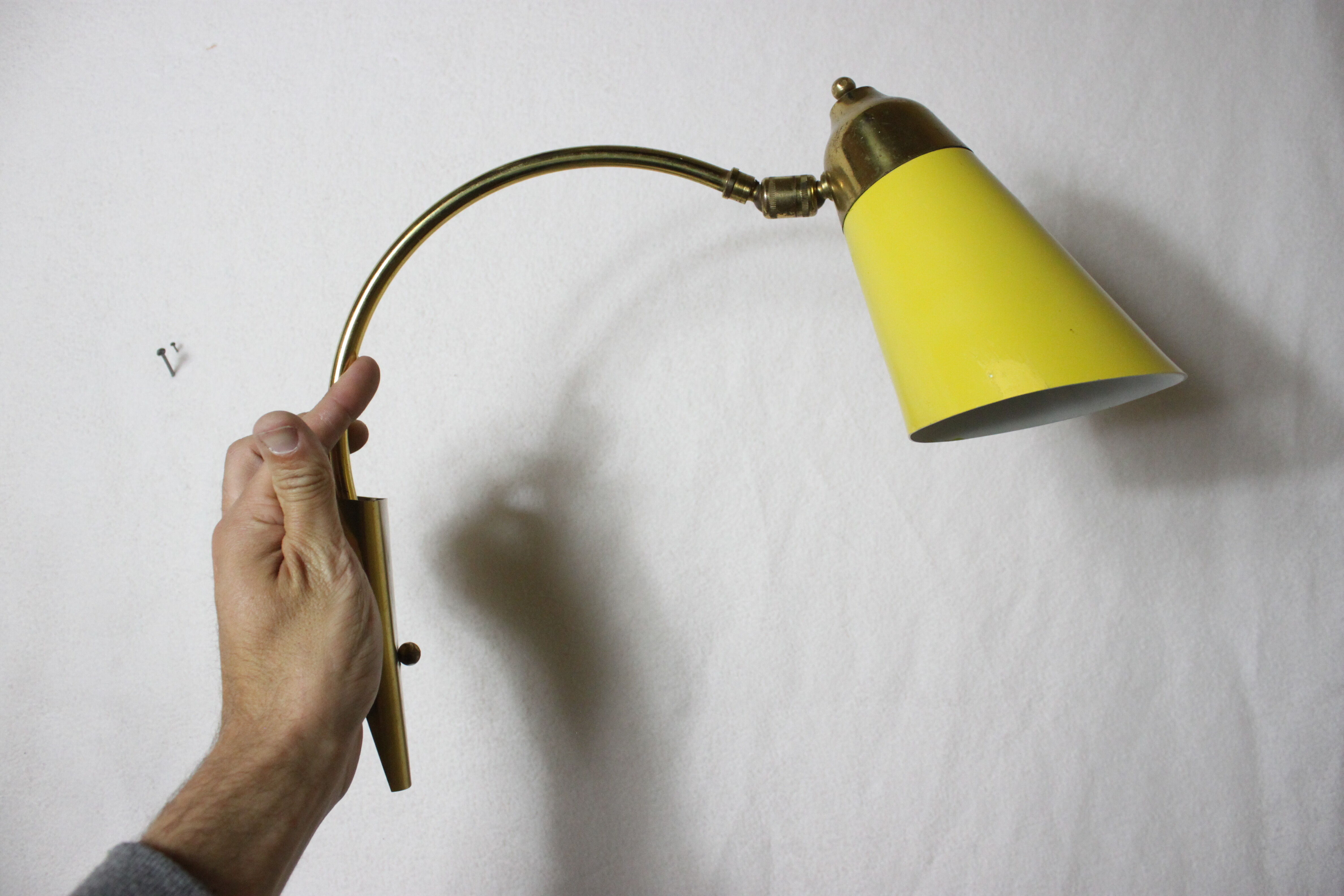 Wall  light brass stem in Italian 1960
