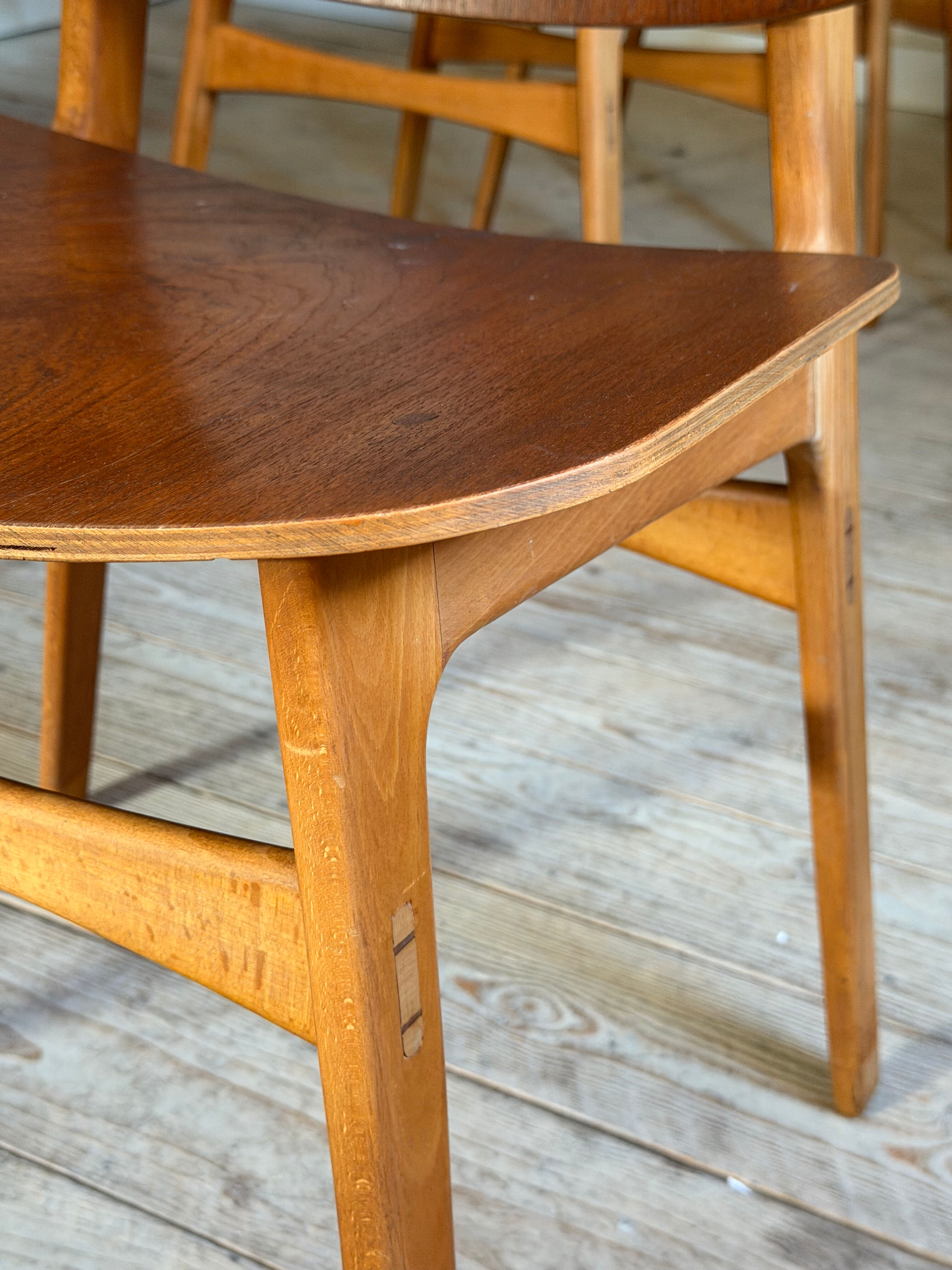 Danish vintage chairs by Borge Mogensen in teak.
