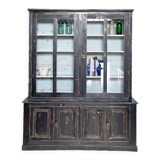 Display cabinet in patinated wood