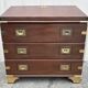 Commode scriban de marine bois laiton vintage et sa chaise