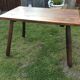 Brutalist vintage table in solid oak