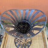 Wicker and metal vase
