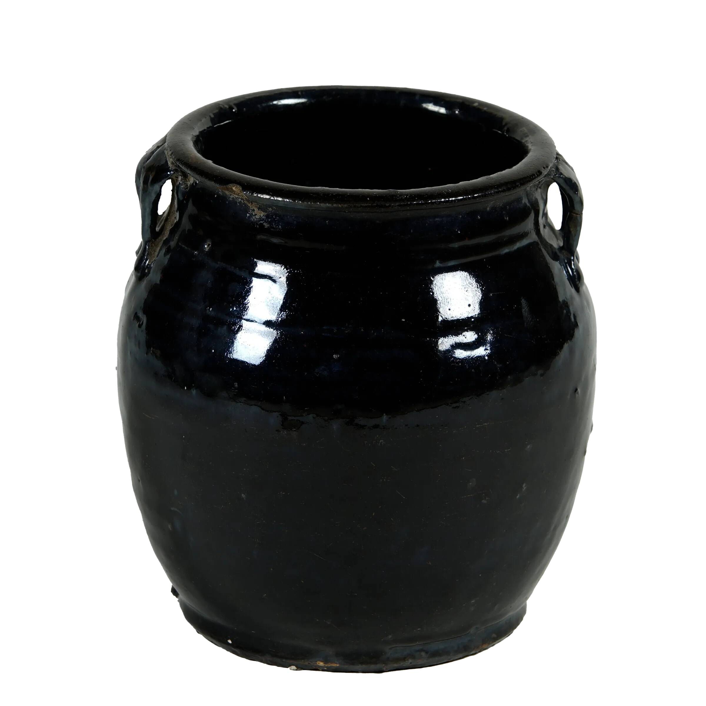 Hú - Pot à confit chinois émaillé noir n°7