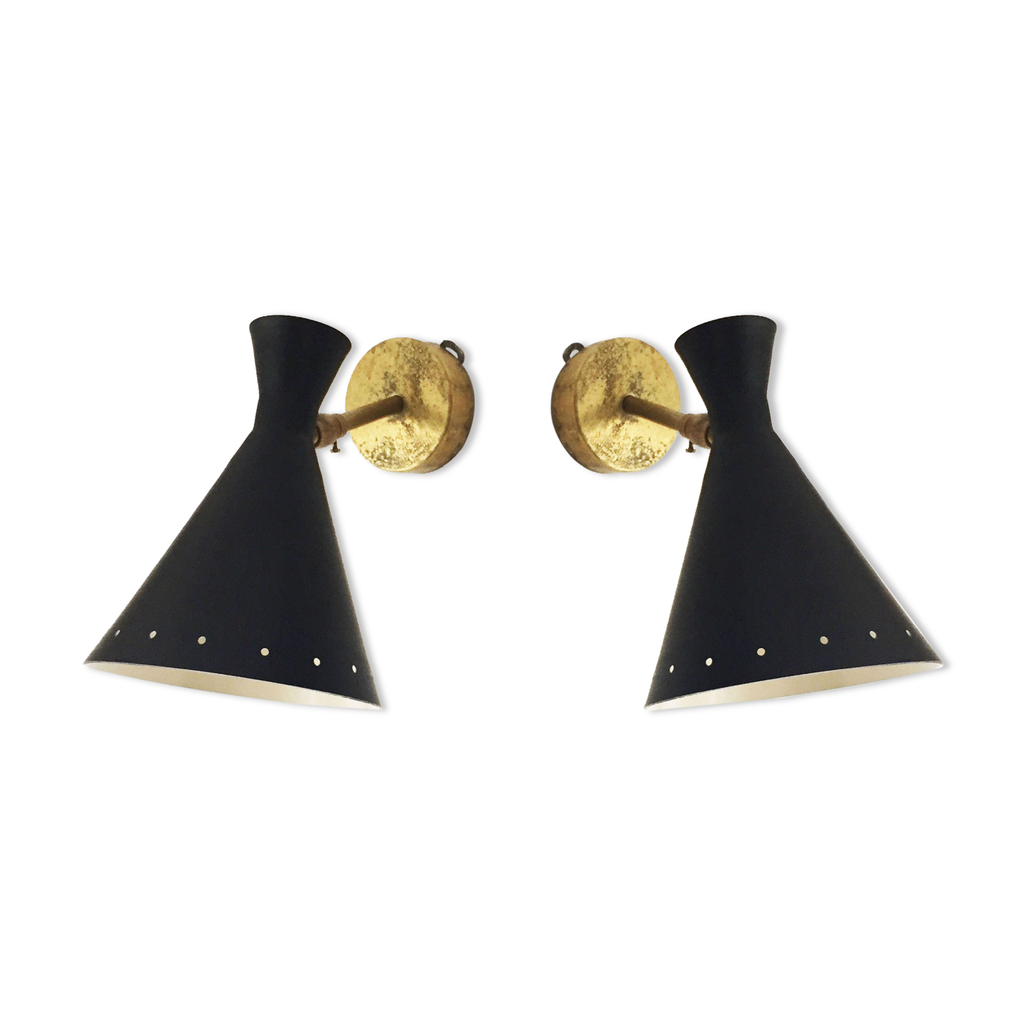 Pair of Italian design wall lamps 1950