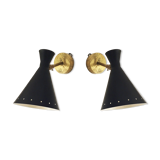 Pair of Italian design wall lamps 1950
