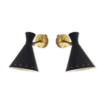 Pair of Italian design wall lamps 1950