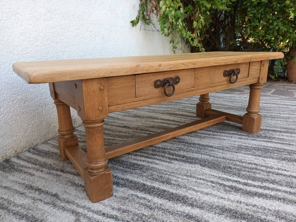 Solid oak farmhouse coffee table