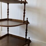 Vintage corner shelf on legs 5 levels turned wood