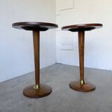 Pair of art deco oak side tables