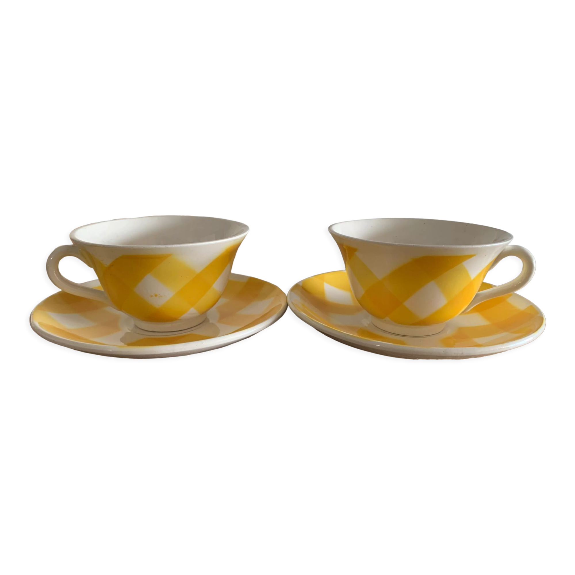 Lot 2 vintage cups digoin france scottish model