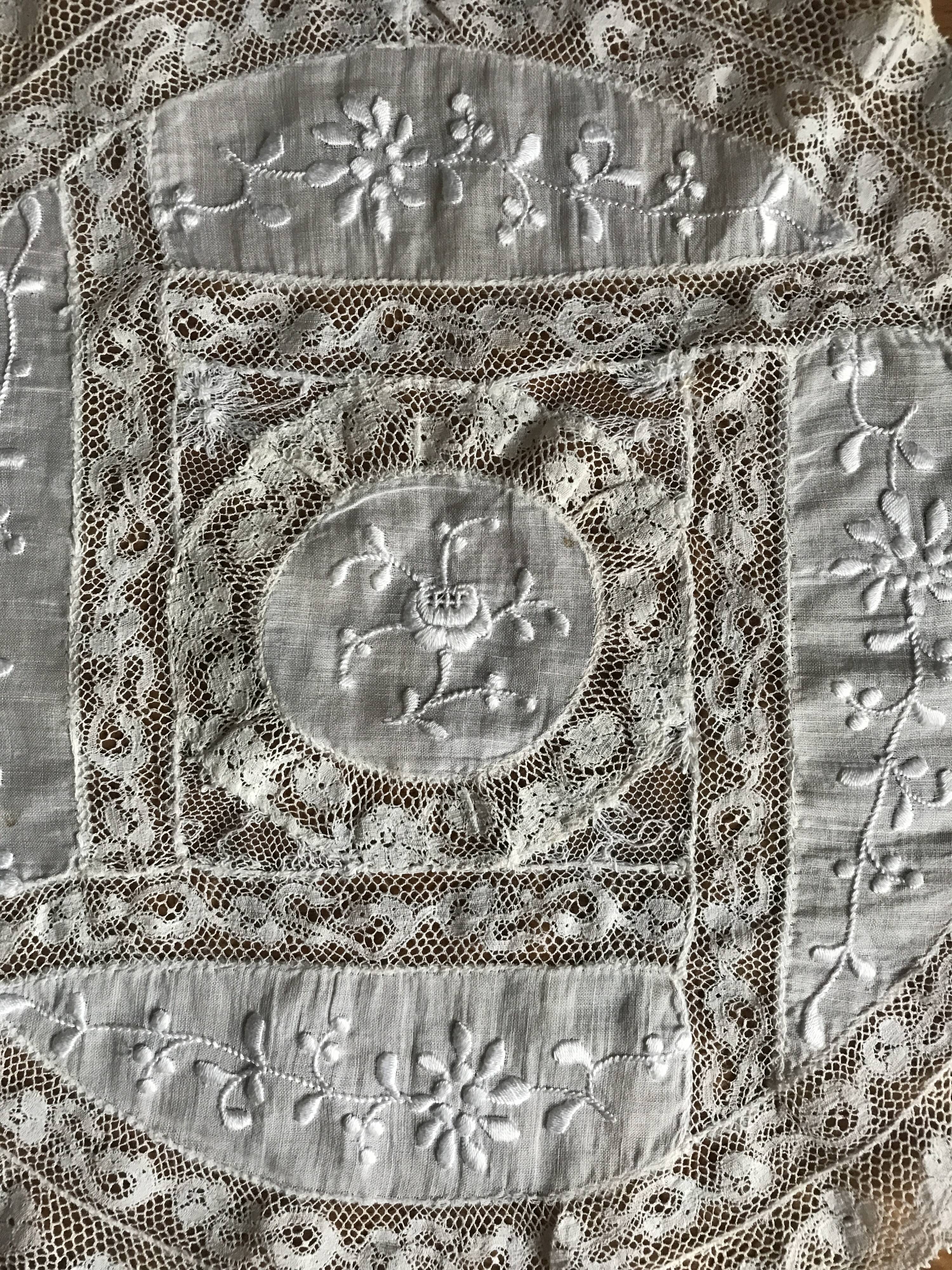 Embroidered lace cover