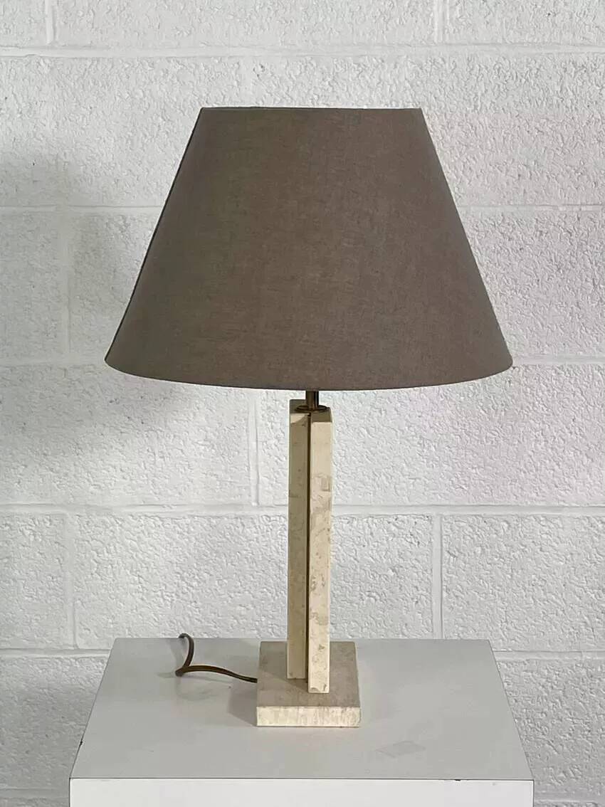 Lampe vintage en marbre et en laiton