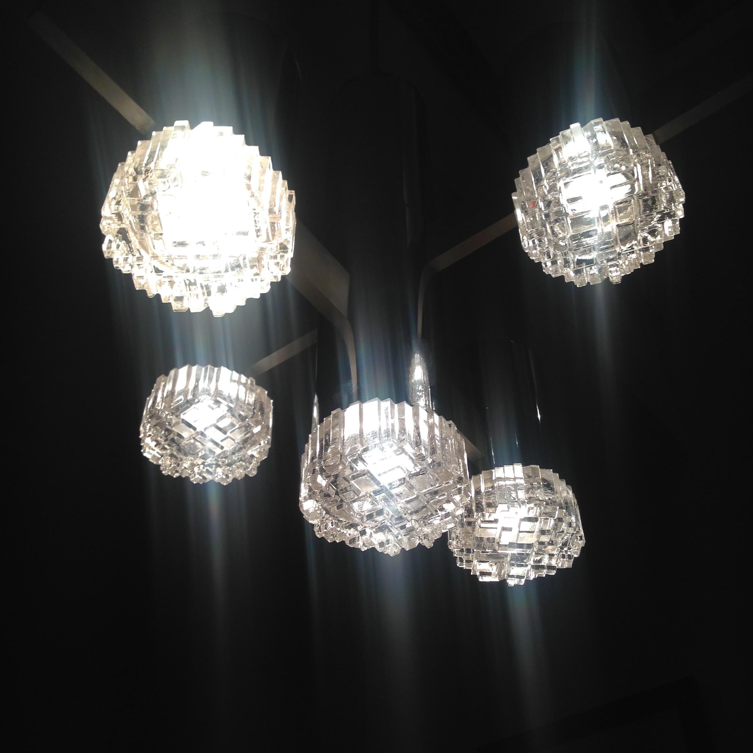 Sculptural chandelier Italian Gaetano Sciolari space age