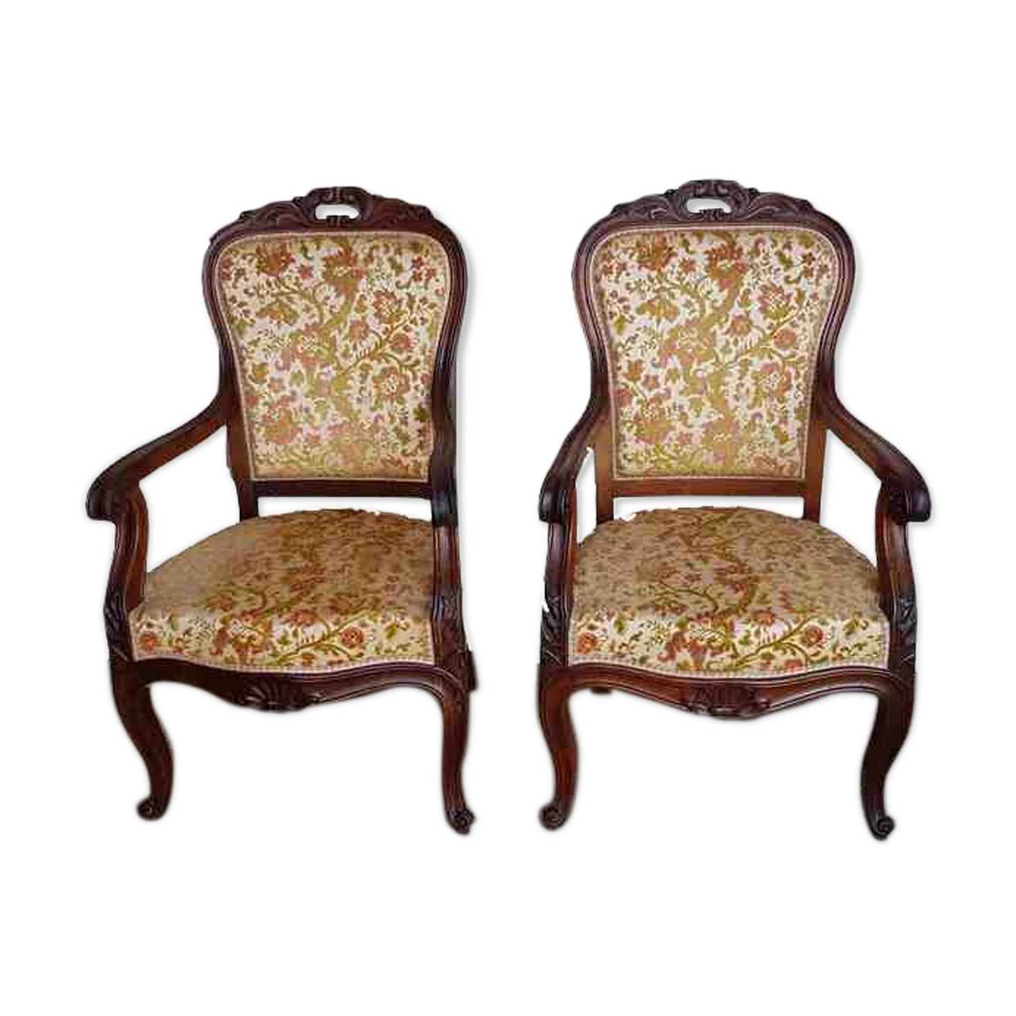 Paire de fauteuils en acajou