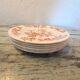 6 Flat plates old earthenware LONGWY FIMES brown decoration of flowers and butterflies