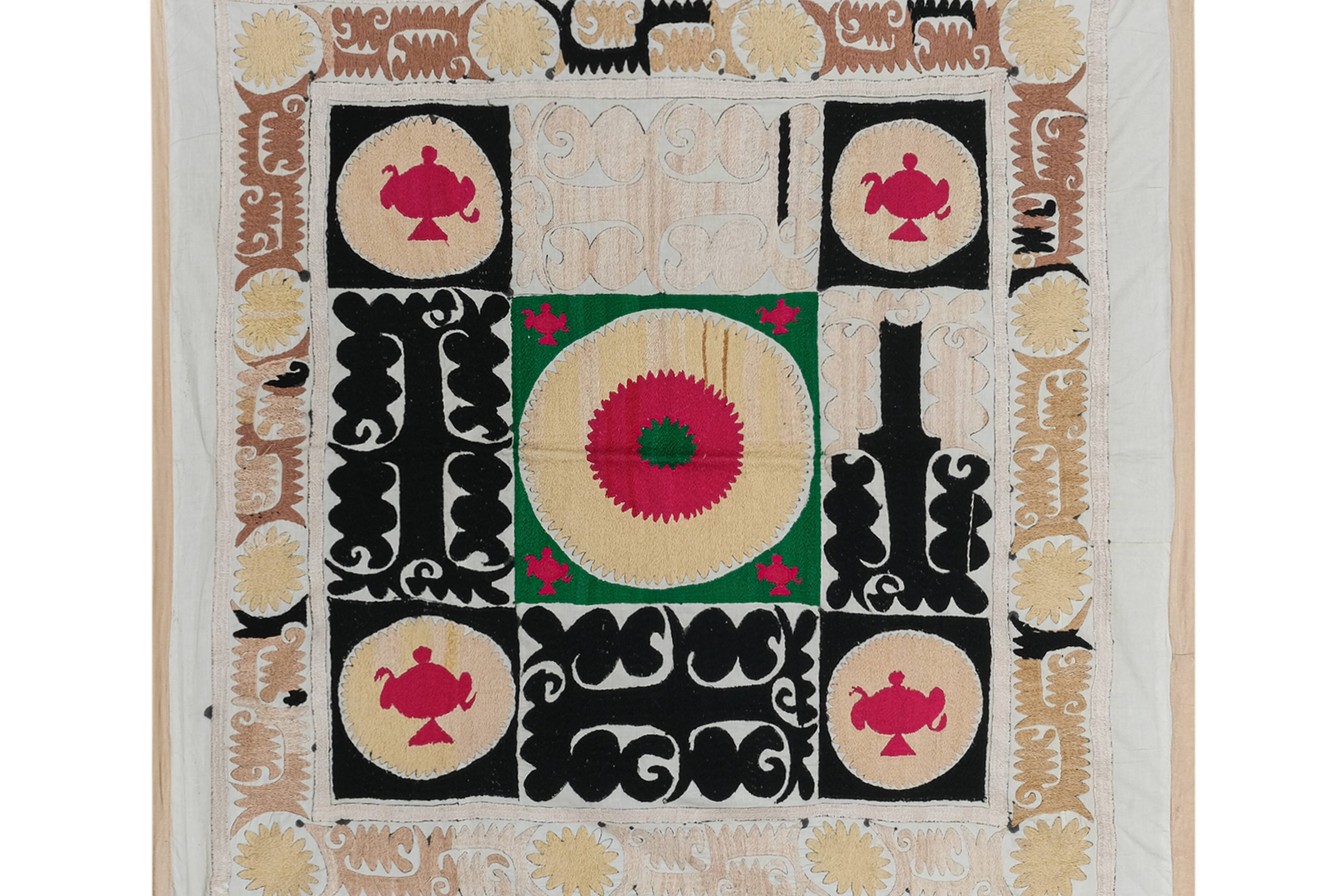 Hand knotted rug, vintage Turkish rug 128x130 cm