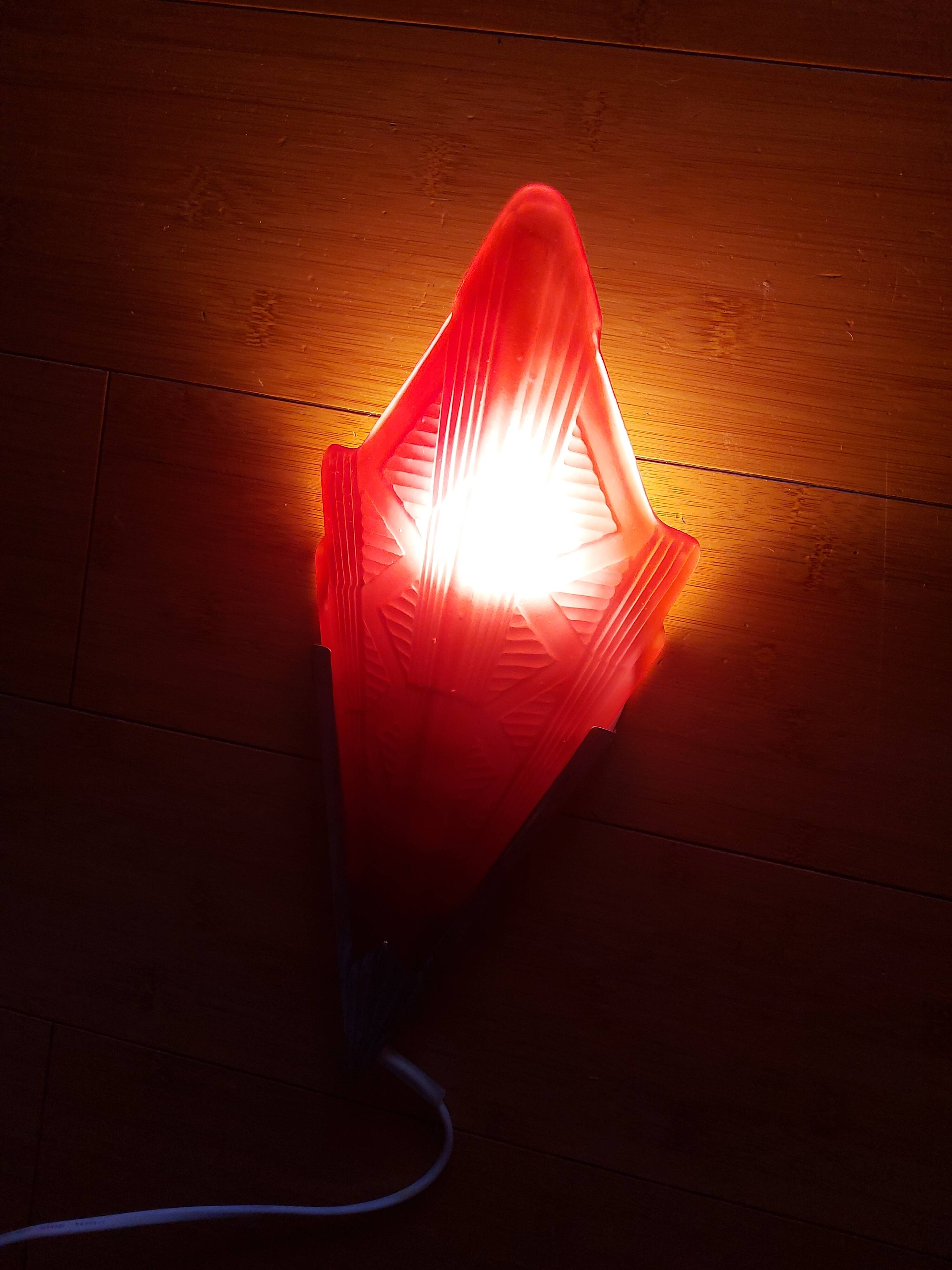 Vintage Ikea wall lamp in tyoe art deco glass