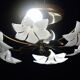 Petite vintage Murano ceiling light white flowers, 1970s