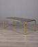Vintage 1970s Italian-design coffee table in gilded brass and smoked glass