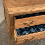 Solid raw walnut sauteuse chest of drawers