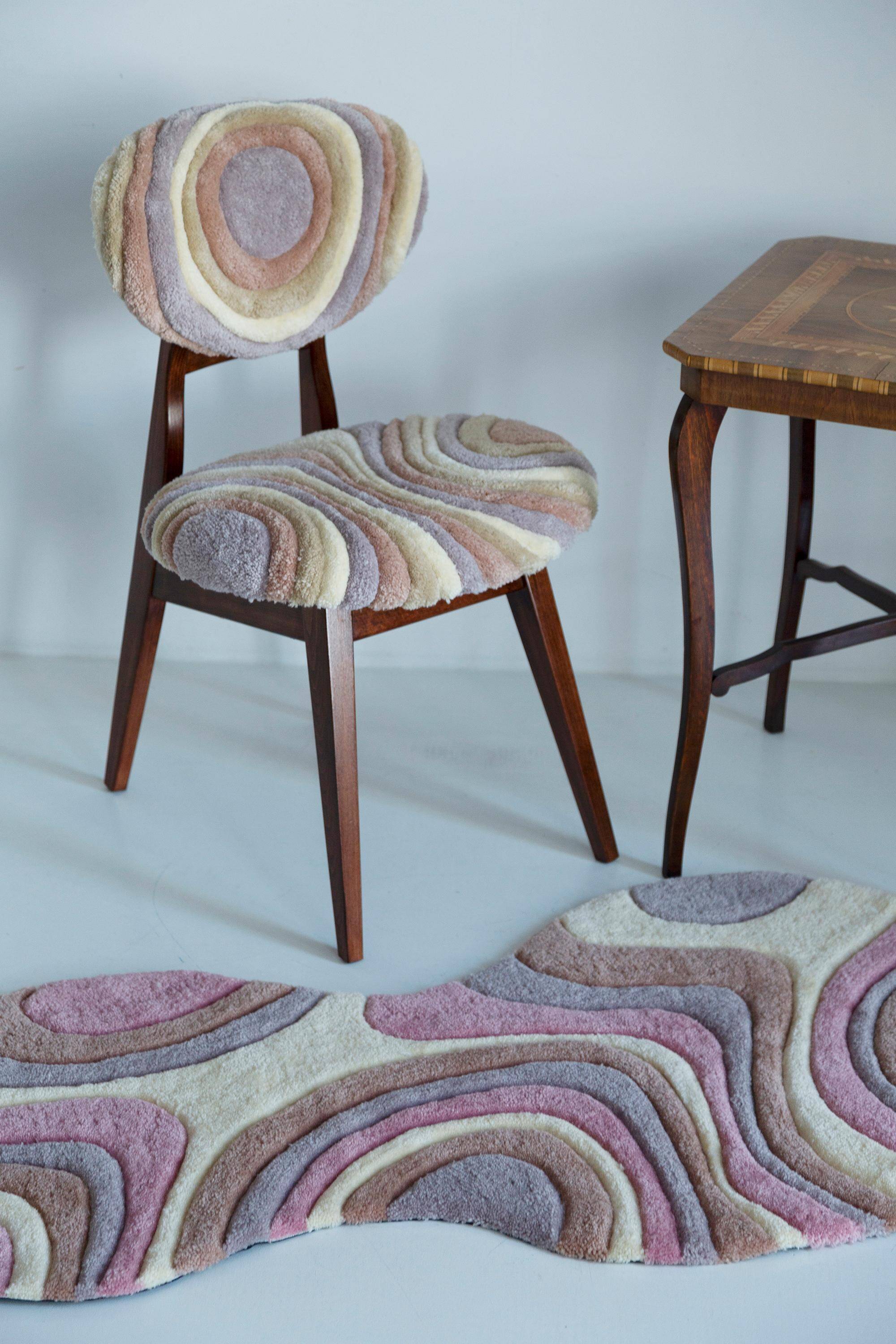 Mid-century wool rug, handmade, Poland, Europe, 1960s