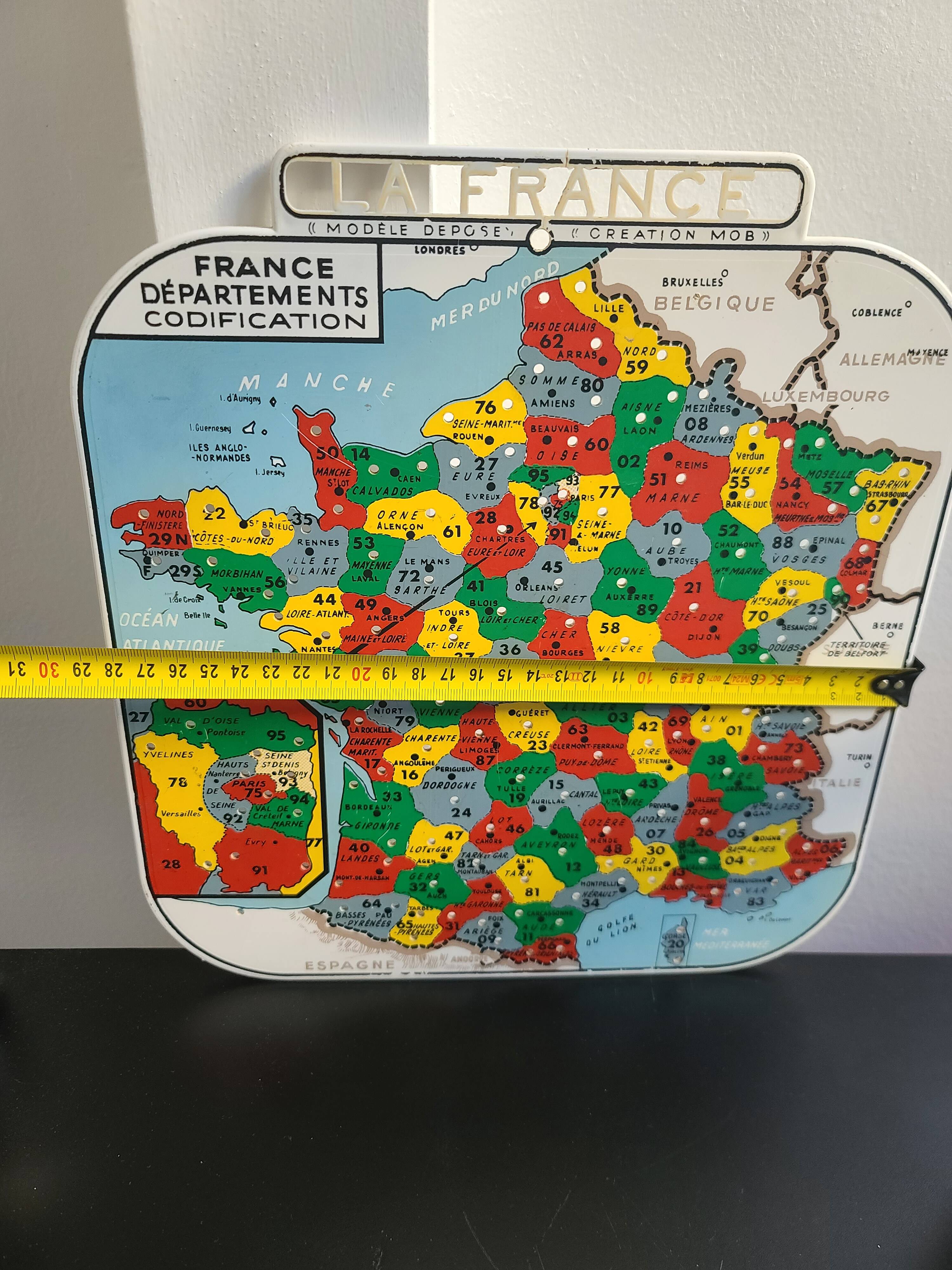 Vintage educational game: France's departments codification Mob