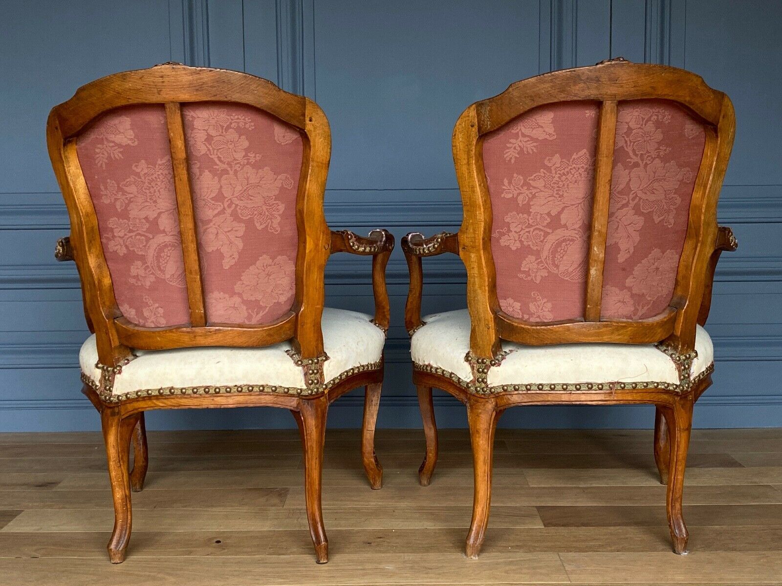 SUITE 4 ARMCHAIRS FRENCH PARIS LOUIS XV ERA STAMP FALCONET