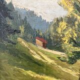 Painting "The Tree in the Valley", oil on panel, signed, 1936