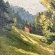 Painting "The Tree in the Valley", oil on panel, signed, 1936