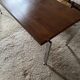 Designer coffee table in chrome metal and teak 1970
